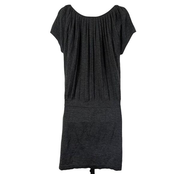 Ann Taylor Loft Womens Gray Wool Blend Pleated Blouson Sweater Dress Knit sz M - Picture 3 of 16
